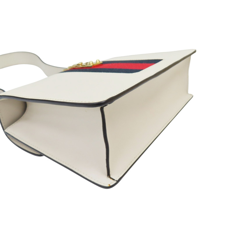 白色 牛皮 Sylvie 肩背包【GUCCI 古馳】 421882-5