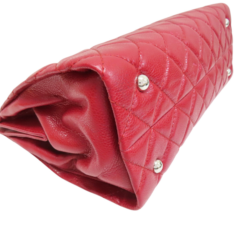 紅色 牛皮 鏈帶肩背包 銀釦【CHANEL 香奈兒】-7