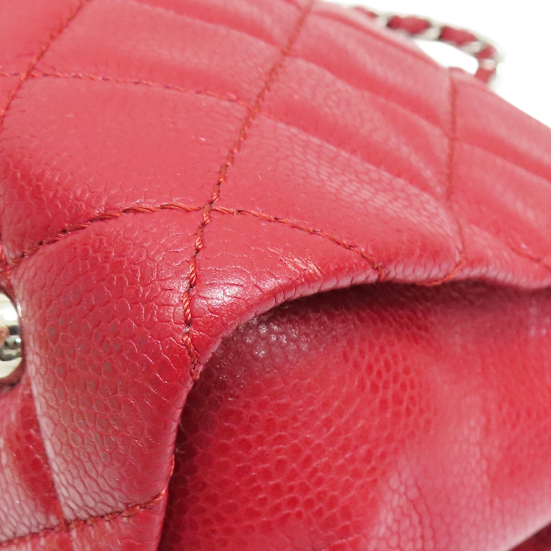 紅色 牛皮 鏈帶肩背包 銀釦【CHANEL 香奈兒】-8