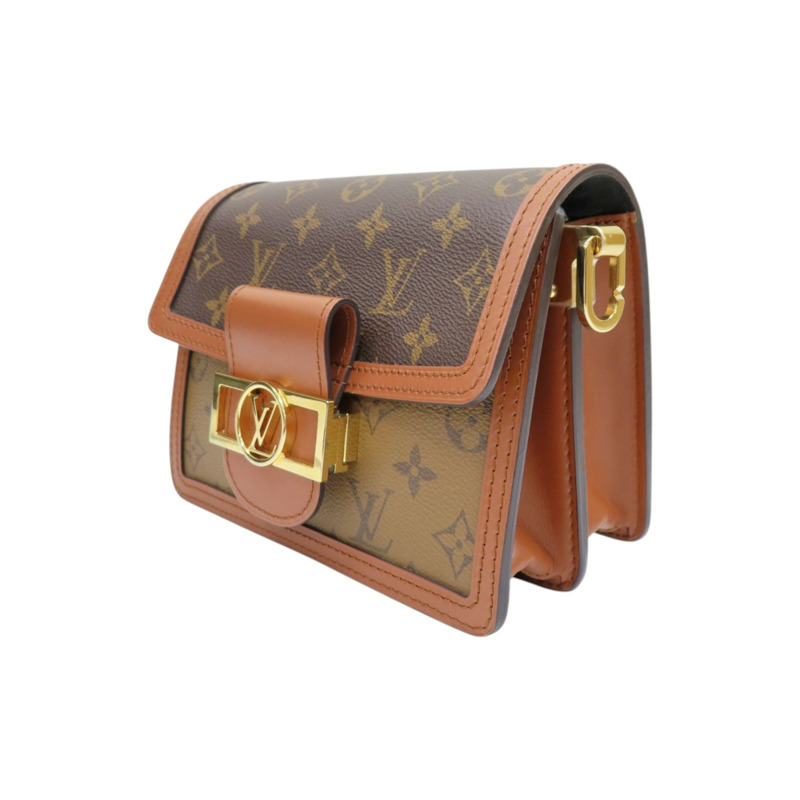 棕色 原花帆布 Dauphine mini 肩背包【LOUIS VUITTON LV 路易威登】 M45959-2