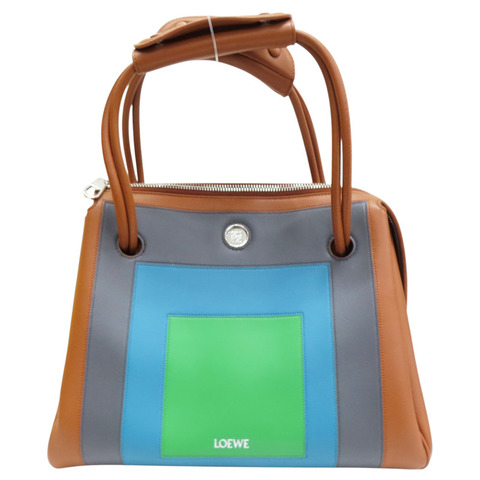 棕/灰/藍/綠色 牛皮 肩背包【LOEWE 羅威】