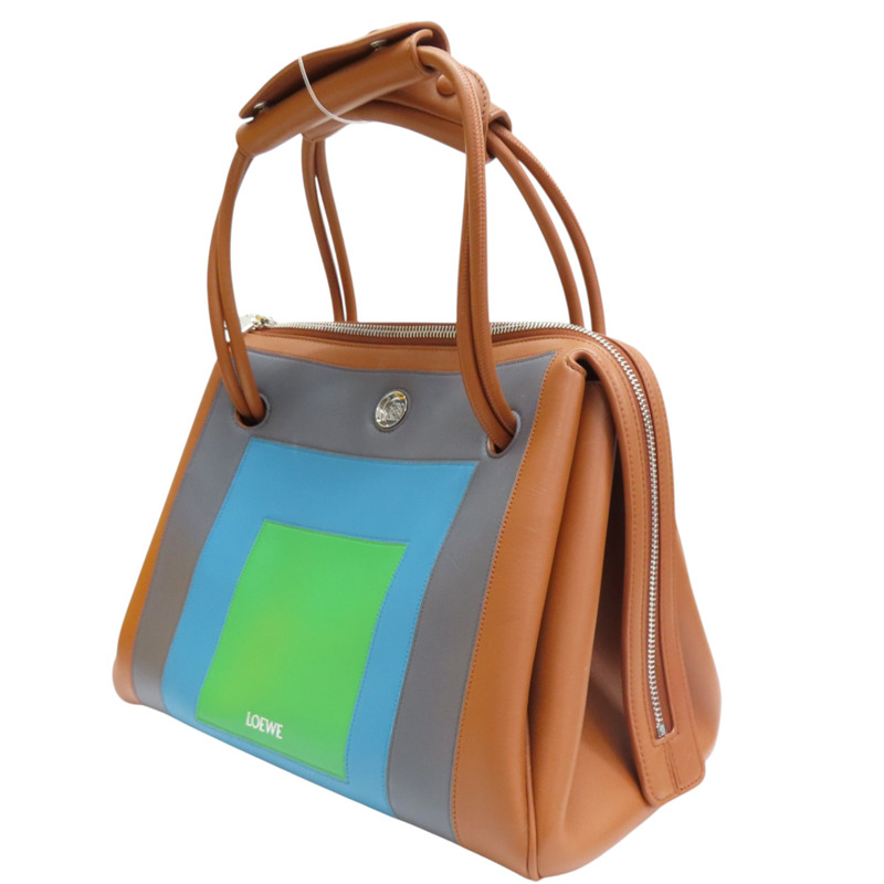 棕/灰/藍/綠色 牛皮 肩背包【LOEWE 羅威】-2