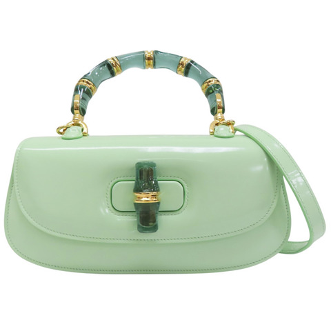 綠色 亮面牛皮 肩背包【GUCCI 古馳】 827750