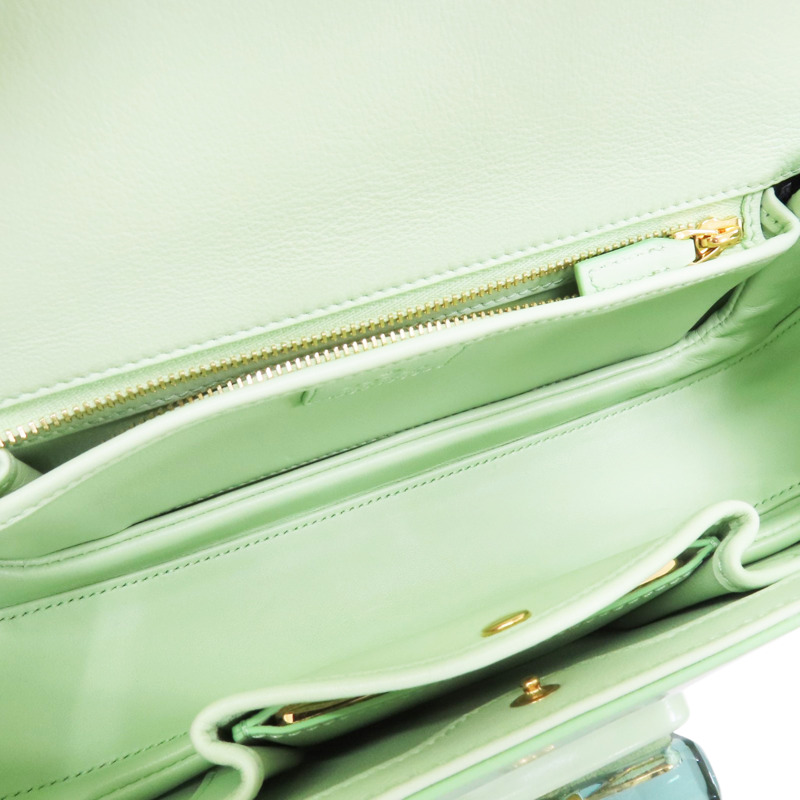 綠色 亮面牛皮 肩背包【GUCCI 古馳】 827750-4