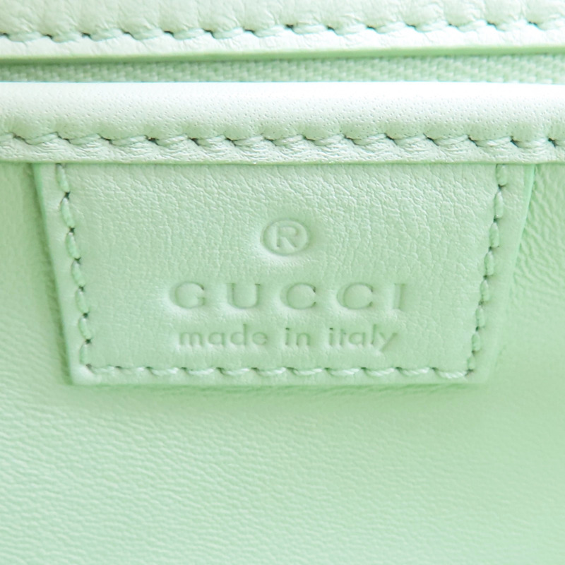 綠色 亮面牛皮 肩背包【GUCCI 古馳】 827750-5