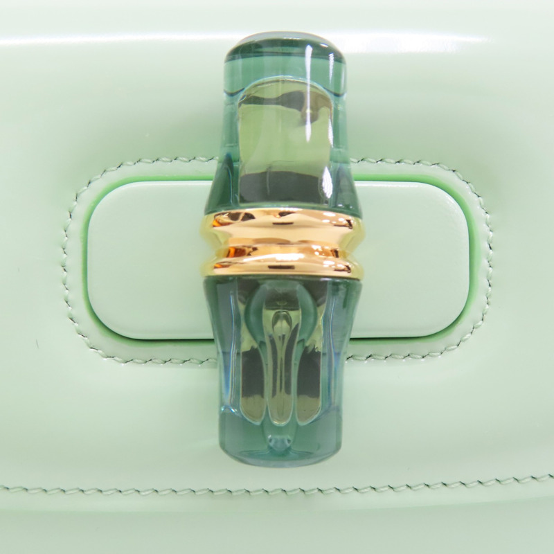 綠色 亮面牛皮 肩背包【GUCCI 古馳】 827750-6