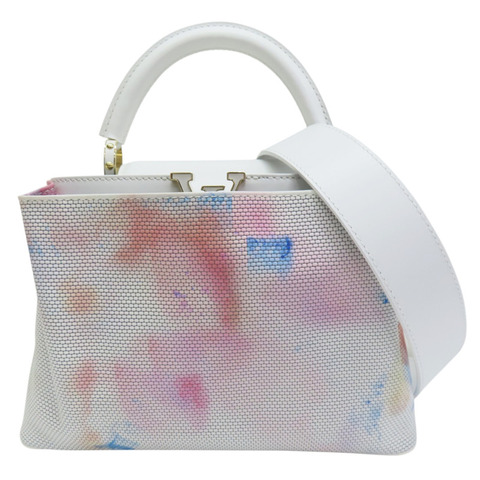 白/粉/藍色 牛皮 Capucines BB 肩背包【LOUIS VUITTON LV 路易威登】 M23845