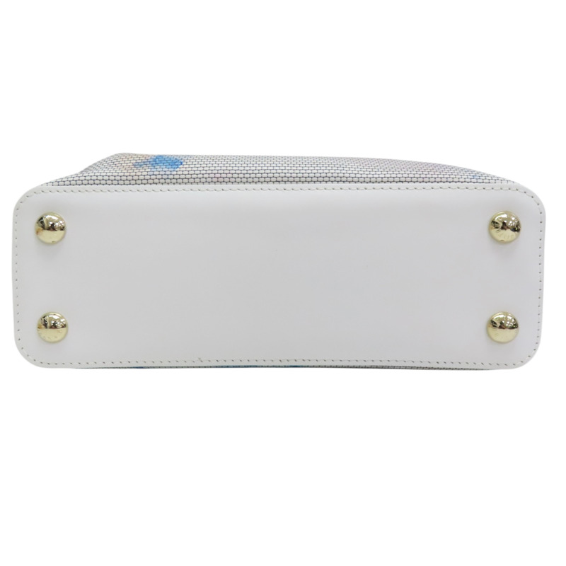 白/粉/藍色 牛皮 Capucines BB 肩背包【LOUIS VUITTON LV 路易威登】 M23845-3