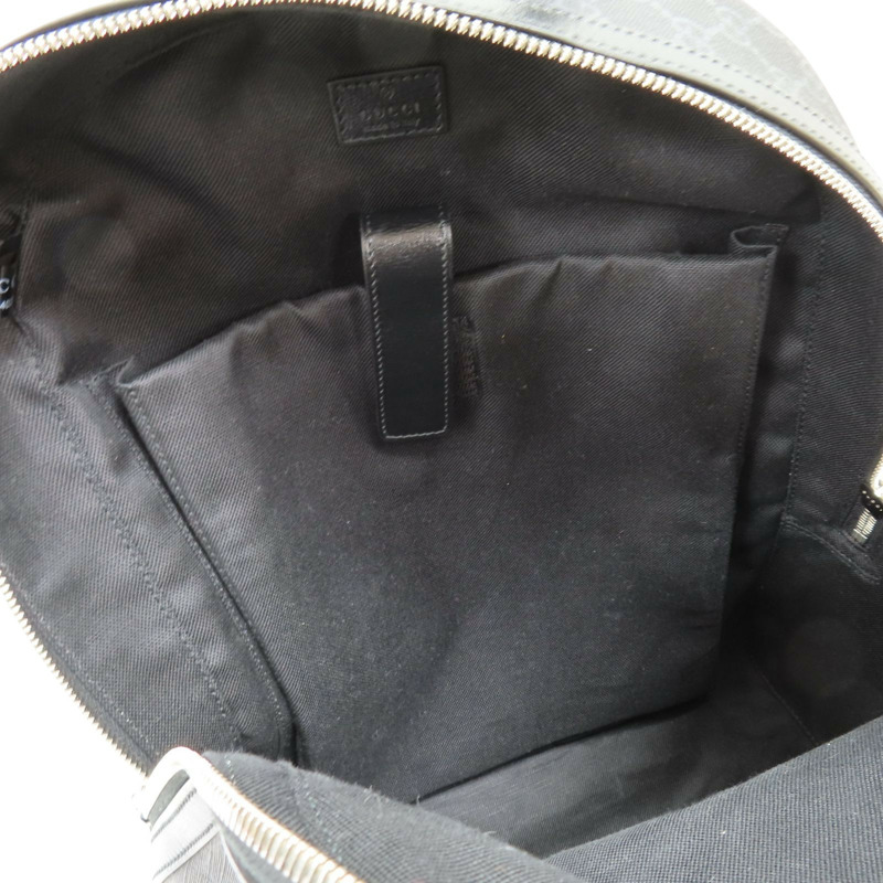 黑色 帆布 牛皮 後背包【GUCCI 古馳】 704017-4