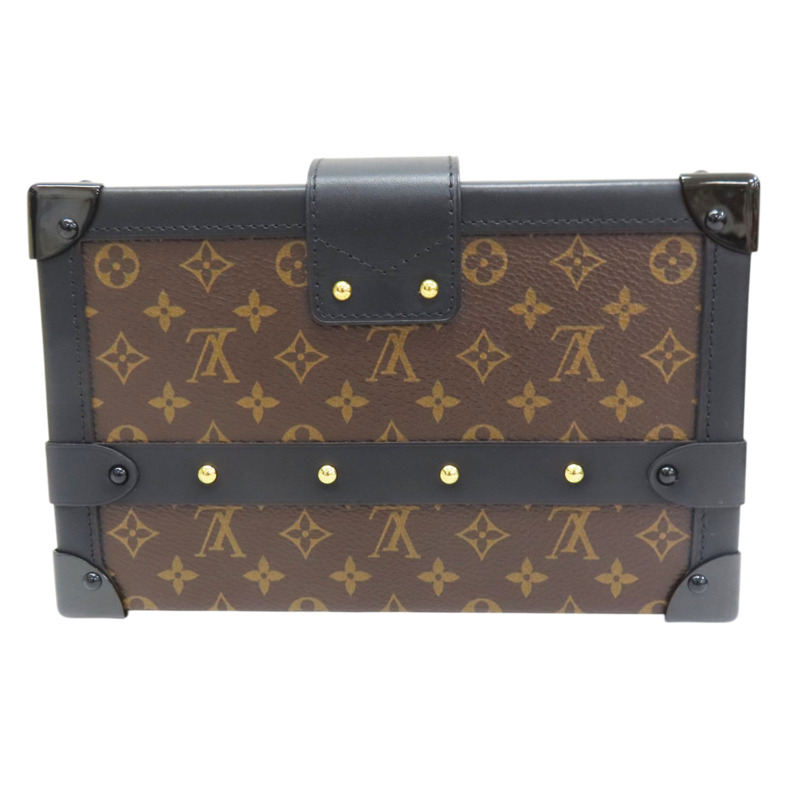 棕色 原花 PVC塗層帆布 Petite Malle 肩背包【LOUIS VUITTON LV 路易威登】 M44199-1