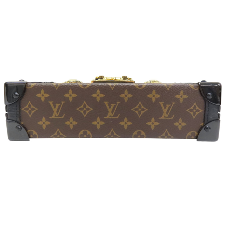 棕色 原花 PVC塗層帆布 Petite Malle 肩背包【LOUIS VUITTON LV 路易威登】 M44199-3