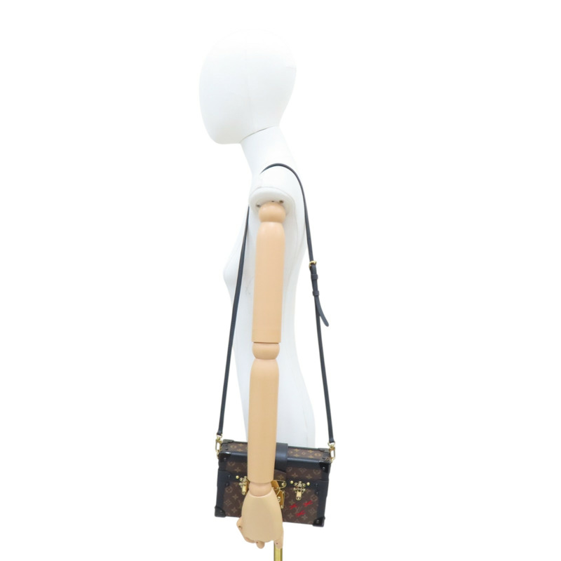 棕色 原花 PVC塗層帆布 Petite Malle 肩背包【LOUIS VUITTON LV 路易威登】 M44199-8