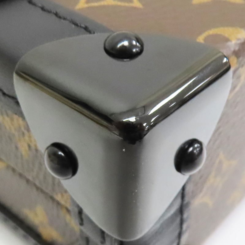 棕色 原花 PVC塗層帆布 Petite Malle 肩背包【LOUIS VUITTON LV 路易威登】 M44199-11