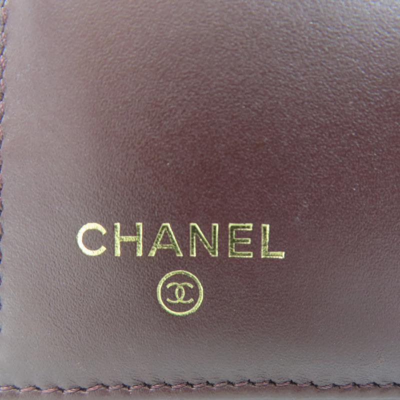 黑色 菱格紋 荔枝牛皮 釦式 三折長夾【CHANEL 香奈兒】 AP0241-7