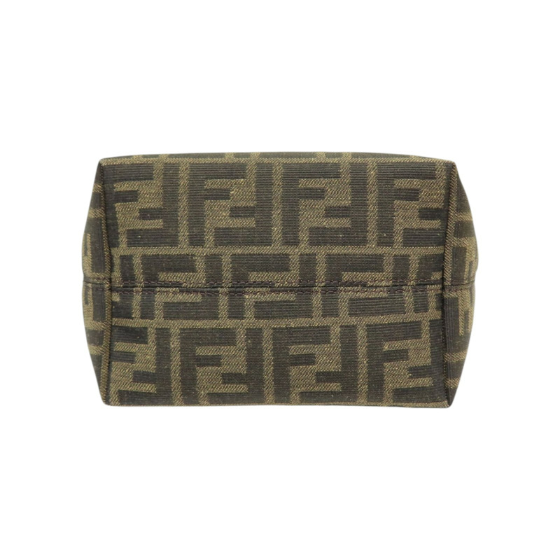 棕色 帆布 牛皮 Mini Roll 兩用包【FENDI 芬迪】 8BS096-3