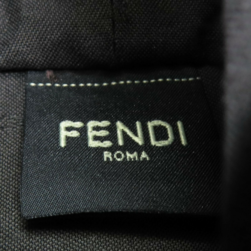棕色 帆布 牛皮 Mini Roll 兩用包【FENDI 芬迪】 8BS096-9