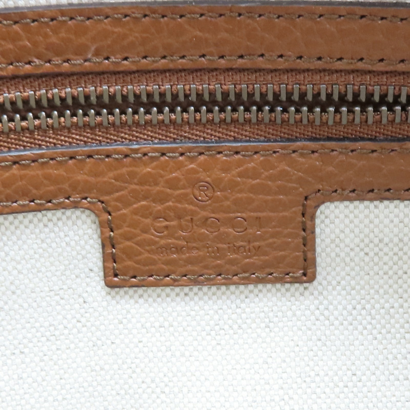 藍色單寧布 棕色牛皮飾邊 肩背包【GUCCI 古馳】 699133-5