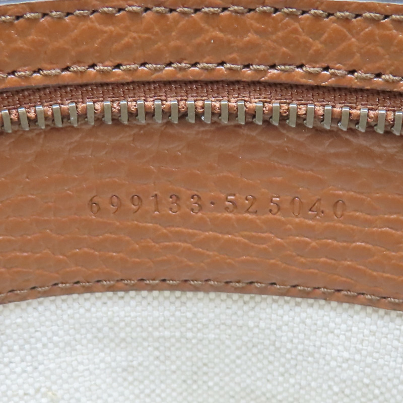 藍色單寧布 棕色牛皮飾邊 肩背包【GUCCI 古馳】 699133-6