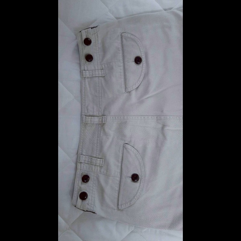 絕版BURBERRY博柏利 BLACK LABEL 黑標 男米白色耐磨多口袋工裝短褲79號-3