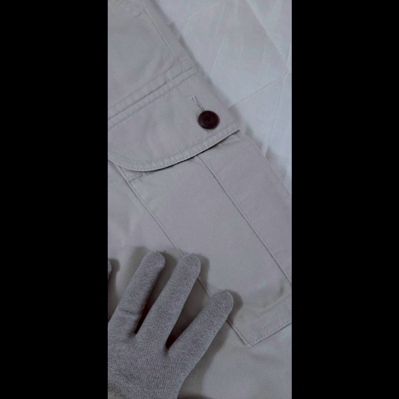 絕版BURBERRY博柏利 BLACK LABEL 黑標 男米白色耐磨多口袋工裝短褲79號-4