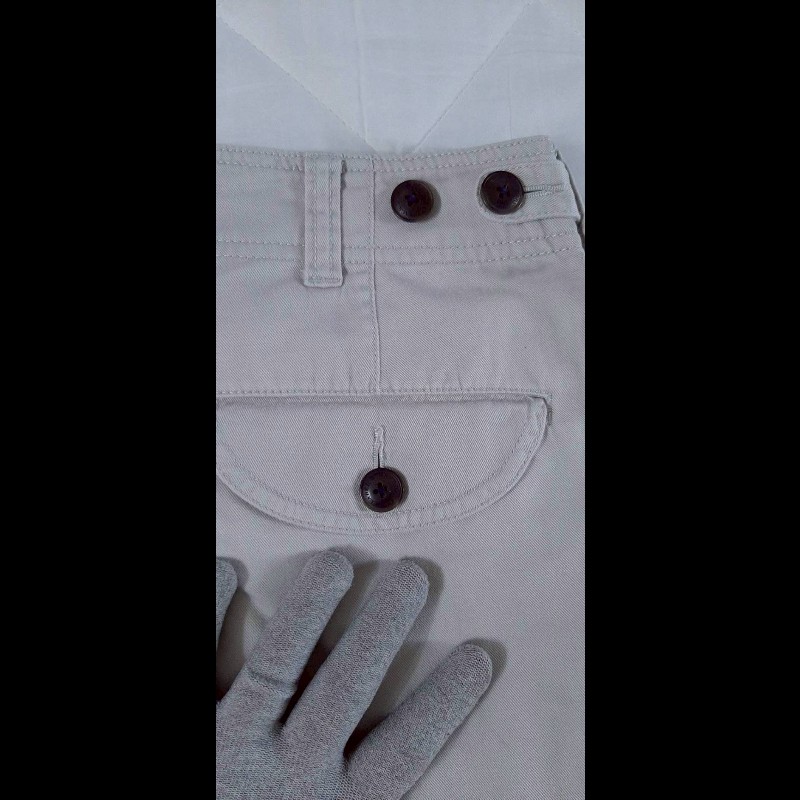 絕版BURBERRY博柏利 BLACK LABEL 黑標 男米白色耐磨多口袋工裝短褲79號-5