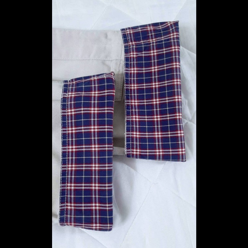 絕版BURBERRY博柏利 BLACK LABEL 黑標 男米白色耐磨多口袋工裝短褲79號-6