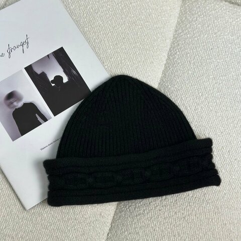 HERMES Heaven twist beanie針織毛帽 - M 黑