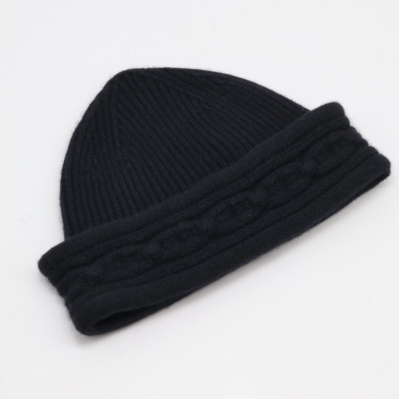 HERMES Heaven twist beanie針織毛帽 - M 黑-2