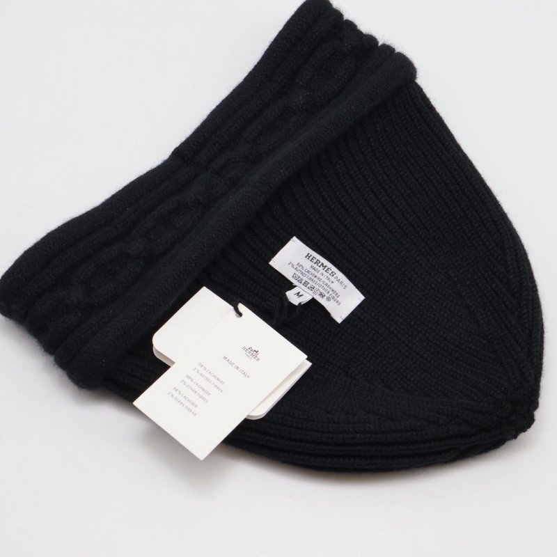 HERMES Heaven twist beanie針織毛帽 - M 黑-8