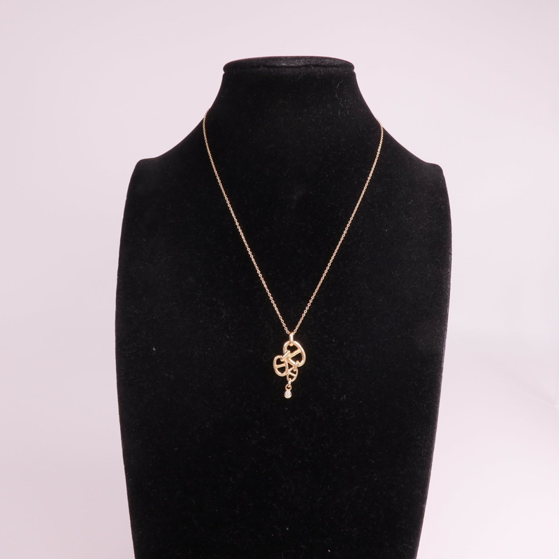 HERMES 18K玫瑰金Chaine d'ancre Enchainee Pendant MM鑽石項鍊-8