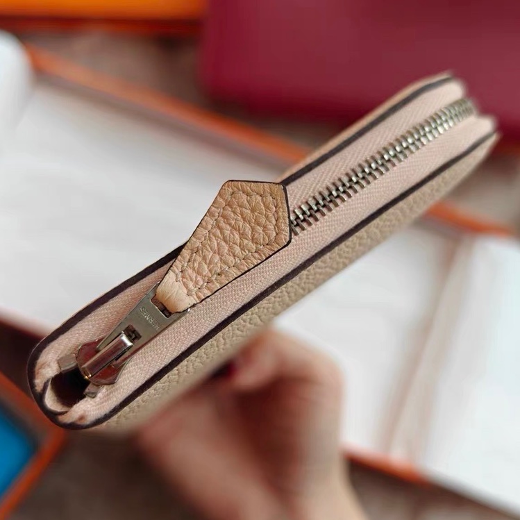 【近新閒置品】Hermes長款錢包愛馬仕Azap P1薔薇粉長款錢包長夾護照X刻-1