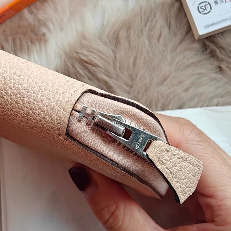 【近新閒置品】Hermes長款錢包愛馬仕Azap P1薔薇粉長款錢包長夾護照X刻-3