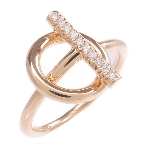 HERMES 18K玫瑰金Echappee Ring鑽石戒指Hermes#55/US#7.25