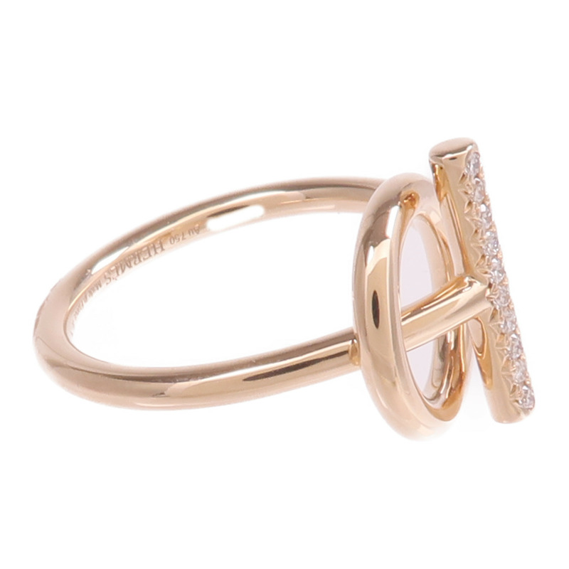 HERMES 18K玫瑰金Echappee Ring鑽石戒指Hermes#55/US#7.25-3