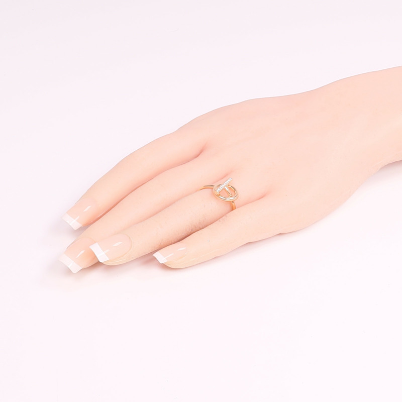 HERMES 18K玫瑰金Echappee Ring鑽石戒指Hermes#55/US#7.25-6