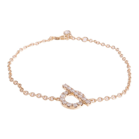 HERMES 18K玫瑰金Finesse Bracelet鑽石手鏈