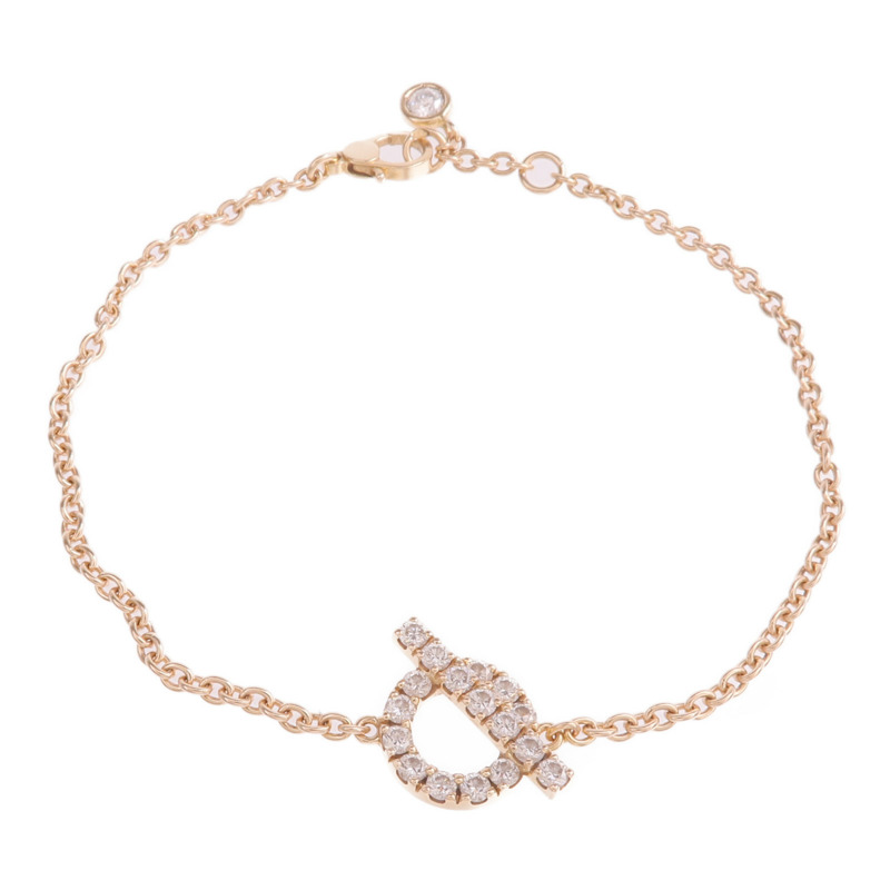 HERMES 18K玫瑰金Finesse Bracelet鑽石手鏈-3