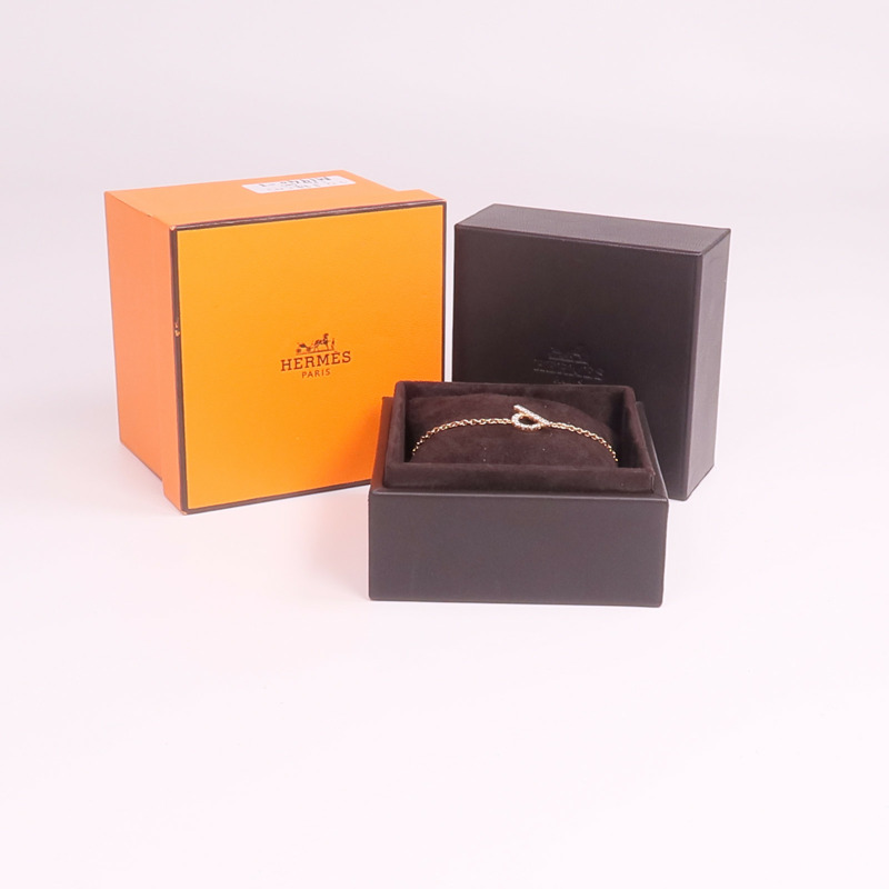 HERMES 18K玫瑰金Finesse Bracelet鑽石手鏈-9