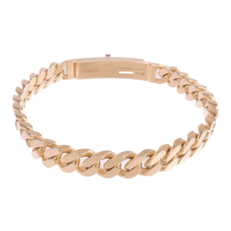 HERMES 18K玫瑰金Kelly Gourmette Bracelet鑽石手鏈-2