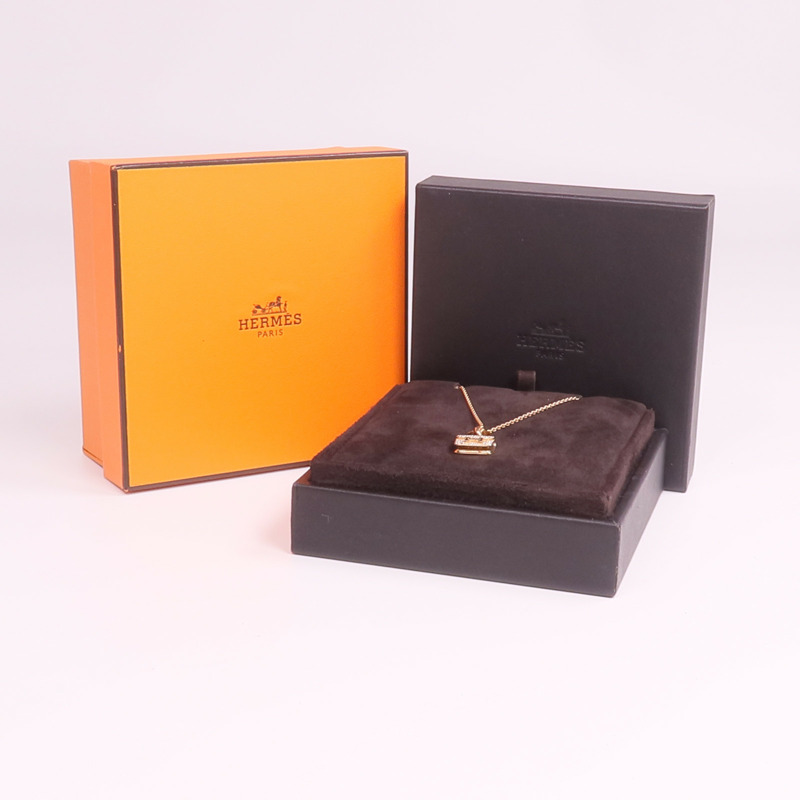 HERMES 18K玫瑰金Amulettes Constance Pendant鑽石項鍊-6