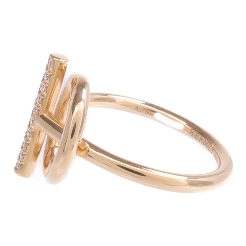HERMES 18K玫瑰金Echappee Ring鑽石戒指Hermes#52/US#6.5-2