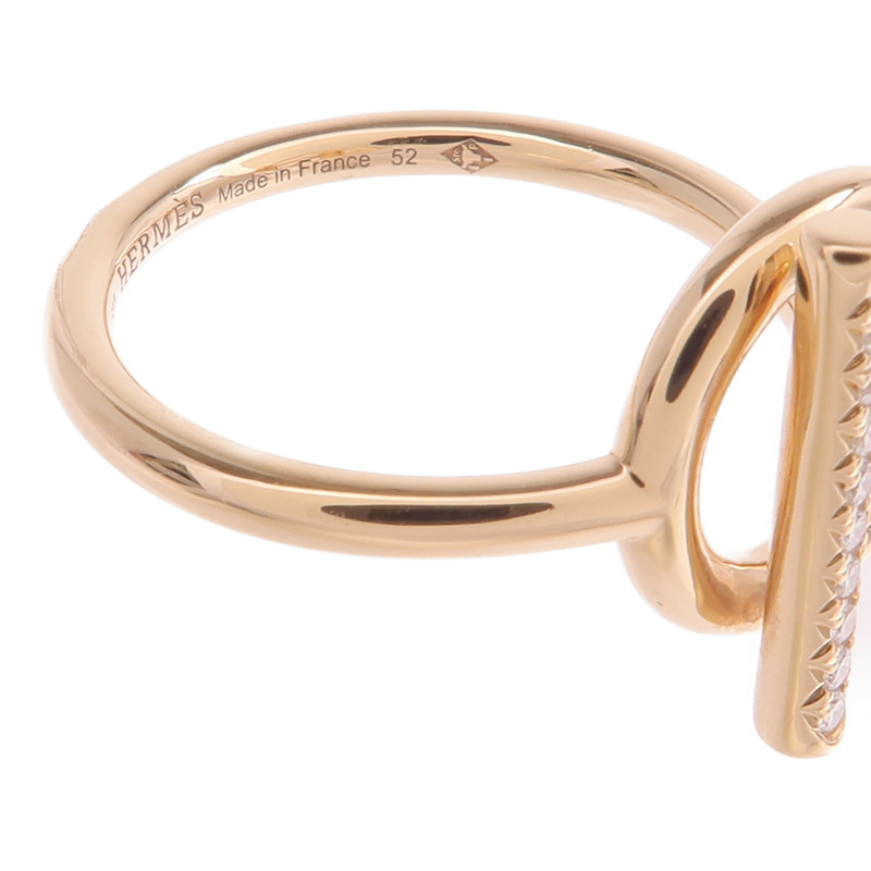 HERMES 18K玫瑰金Echappee Ring鑽石戒指Hermes#52/US#6.5-5