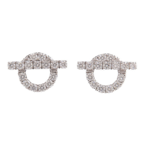HERMES 18K白金Finesse Earrings鑽石耳環