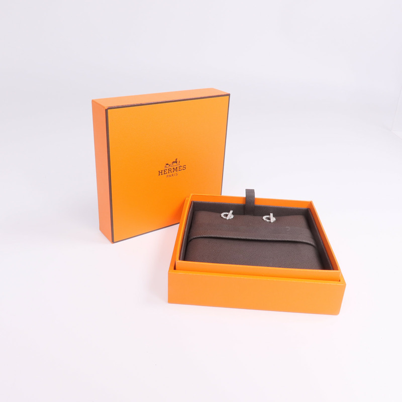 HERMES 18K白金Finesse Earrings鑽石耳環-6