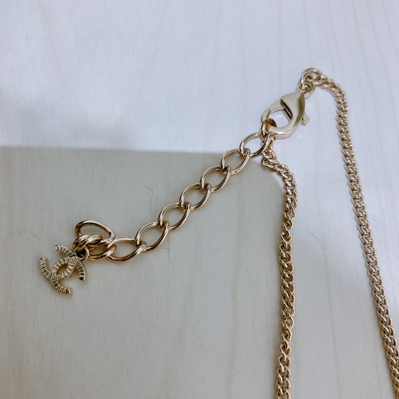 TK1997  香奈兒字母 金 水晶拼星星 頸鏈 Chanel Gold X Crystal Letters with Stars Necklace-6