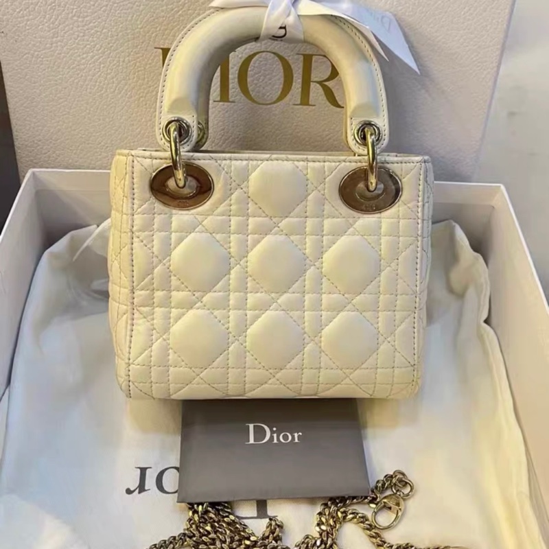 Dior Lady Dior 戴妃 三格 白金保值款-2