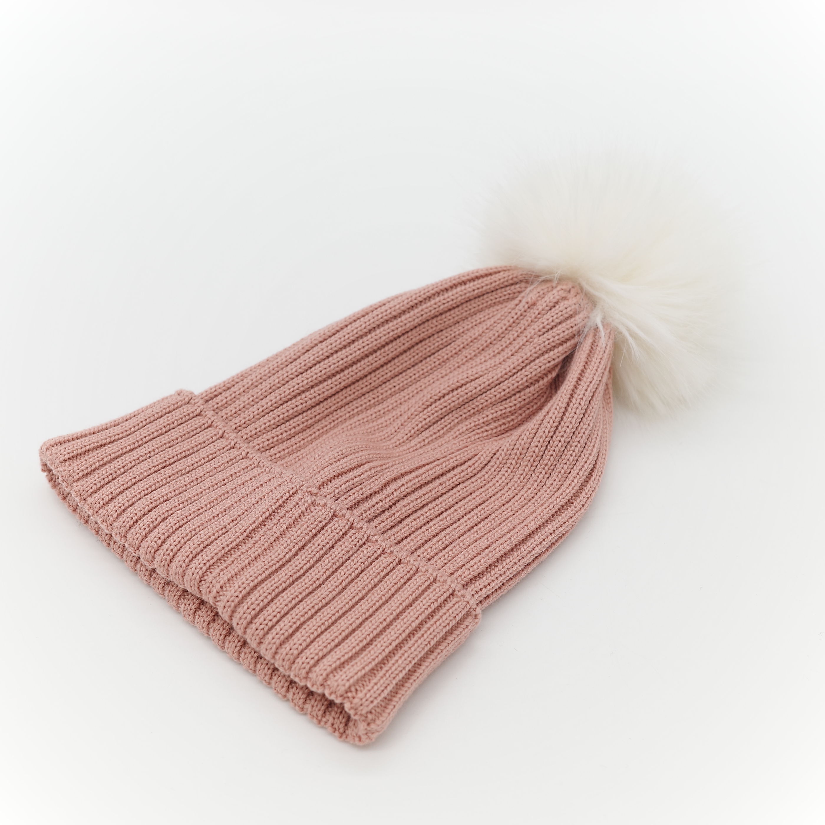 Moncler 蒙克萊 經典標誌 粉紅色 初剪羊毛標誌毛氈貼片羅紋針織毛帽-1