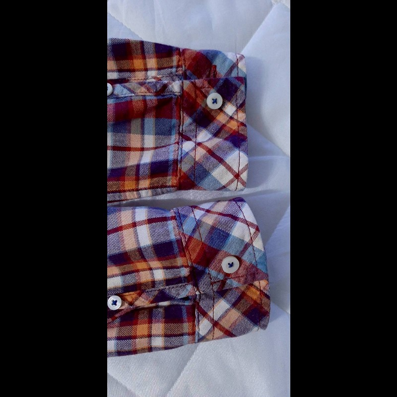 絕版BURBERRY 博柏利 BLACK LABEL 黑標 戰馬 男格紋法蘭絨長袖襯衫2號-5