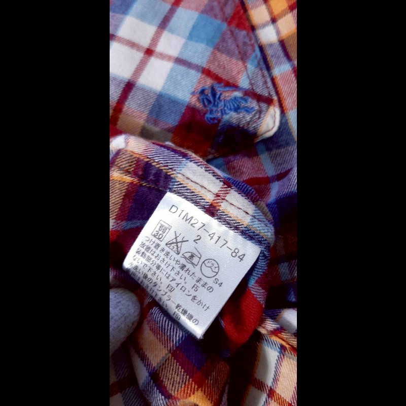 絕版BURBERRY 博柏利 BLACK LABEL 黑標 戰馬 男格紋法蘭絨長袖襯衫2號-7