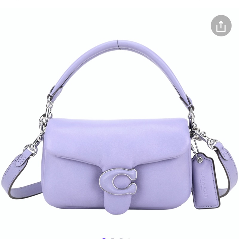 COACH Pillow Tabby 18 納帕羊皮手提/斜背腋下枕頭包(淺紫色)-0